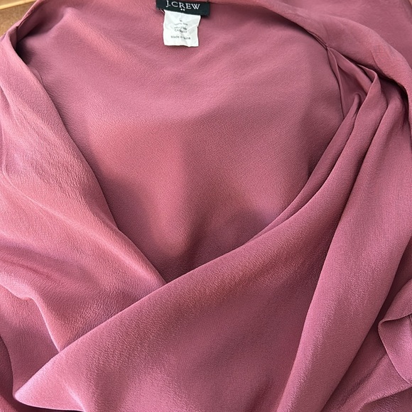 J. Crew Silk Rose Color Pink Women's Elegant Cowl Neck Sleeveless Solid Blouse S - Picture 8 of 8